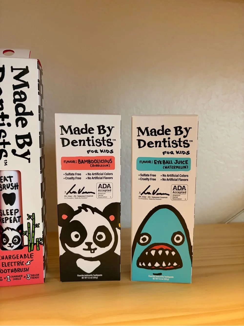 Made By Dentists Kids Toothpaste & Toothbrushes - Blue, Teal, Red, Black